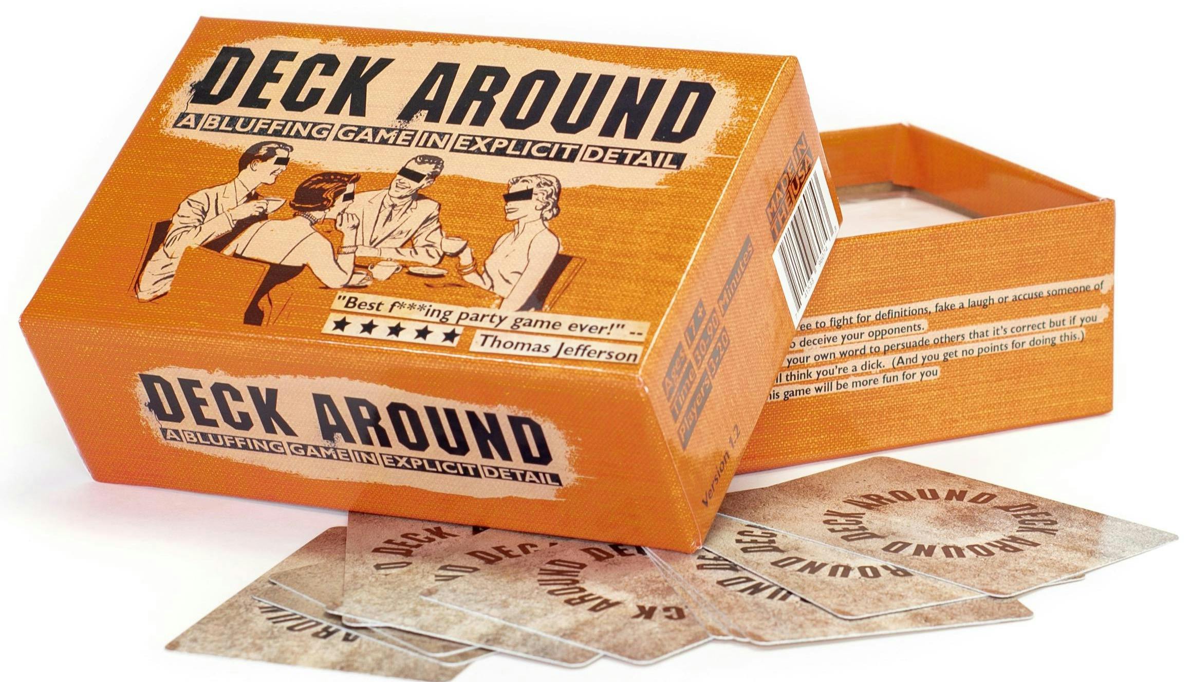 The Deck Around box with cards fanned out in front of it